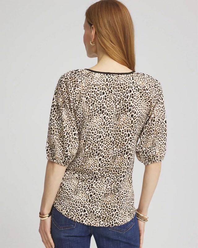 Leopard Braided Linen Top - image 3